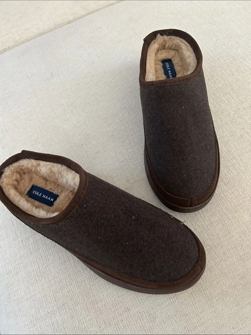Cole Haan Men’s Indoor-Outdoor Clogs -Soft Slip-On Slippers, Brown, Small,  NWOT